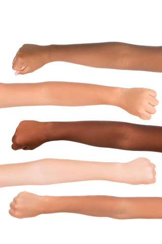 Arms with different skin colors